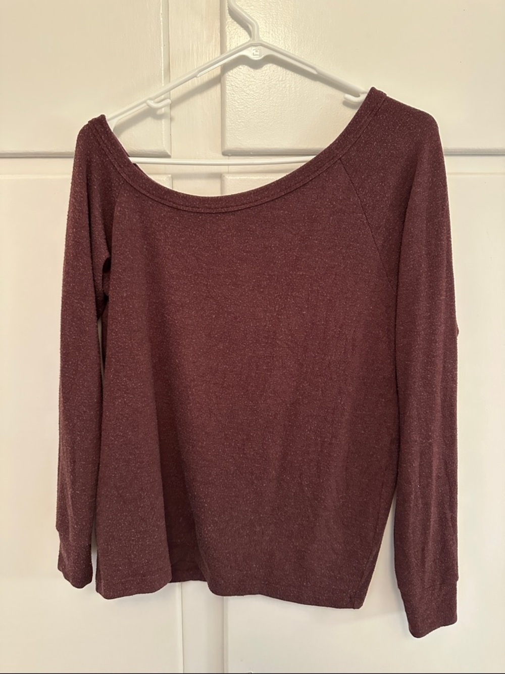 EUC Enza Costa Long Sleeve Off Shoulder Tshirt Top